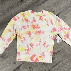 BP Sweatshirt Tie Dye Pullover Small Top Comfy White Pink Yellow Lounge Organic